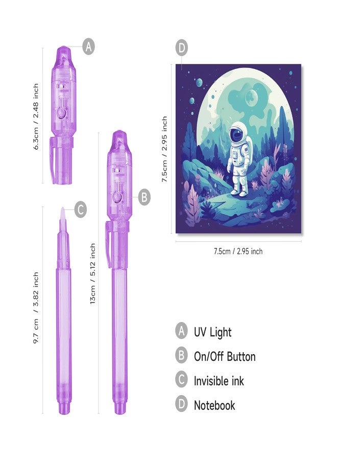 EODVICS Invisible Ink Pens 12 Pack with Notebook and UV Pen Light, Party Favors for Kids 8-12, Christmas Stocking Stuffers, Thanksgiving Halloween Goodie Bag Gifts - Image 4